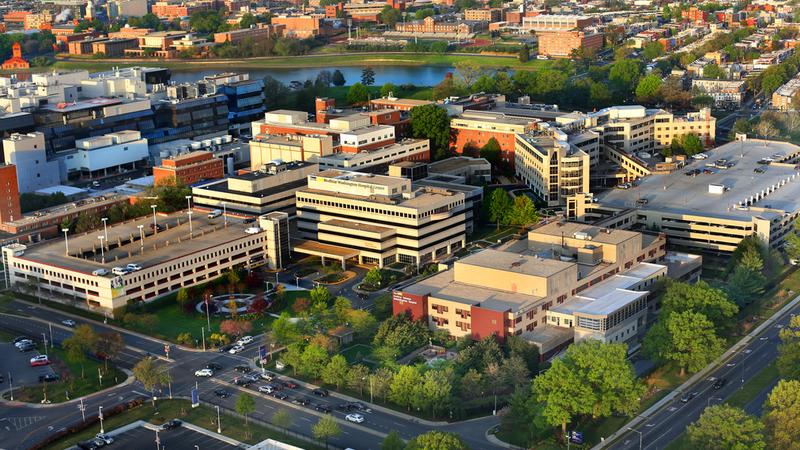 Aerial view of the MedStar Washington Hospital Campus