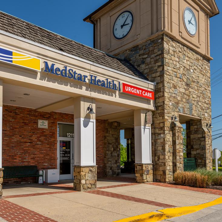 Front entrance to MedStar Urgent Care in Gaithersburg at Darnestown Road