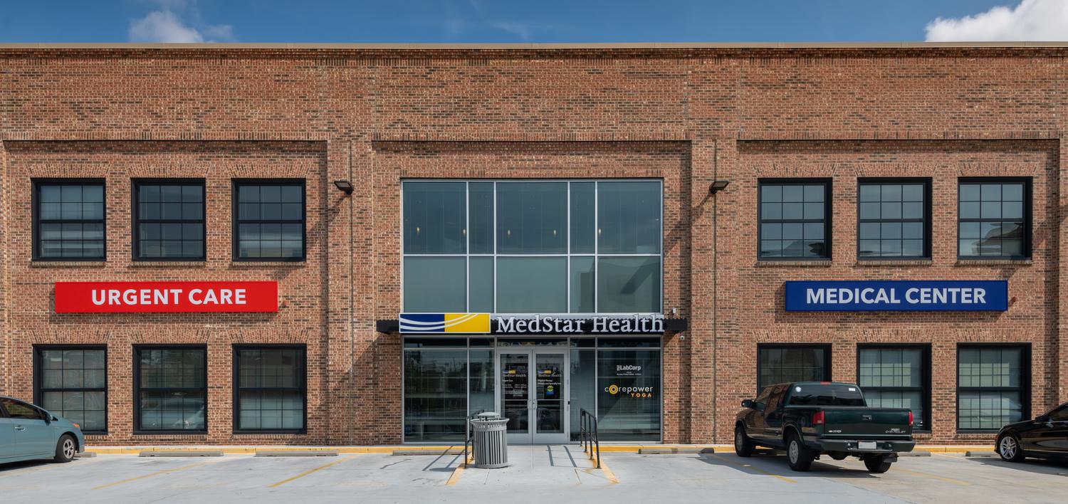 Main Entrance on the back side of the building for MedStar Urgent Care and Primary Care at Federal Hill Baltimore