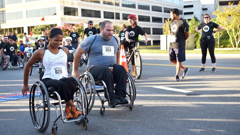 Wheelchair athletes compete in the 14th Annual Super H 5K Run, Walk & Wheel