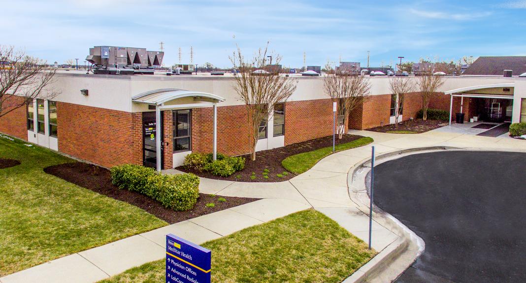 MedStar Health at Dundalk is located in a one-story brick building and offers primary care, women's health care and physical therapy.