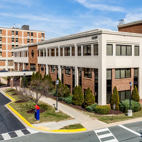 The brick and concrete building on the campus of MedStar Montgomery Medical Center provides specialty care.