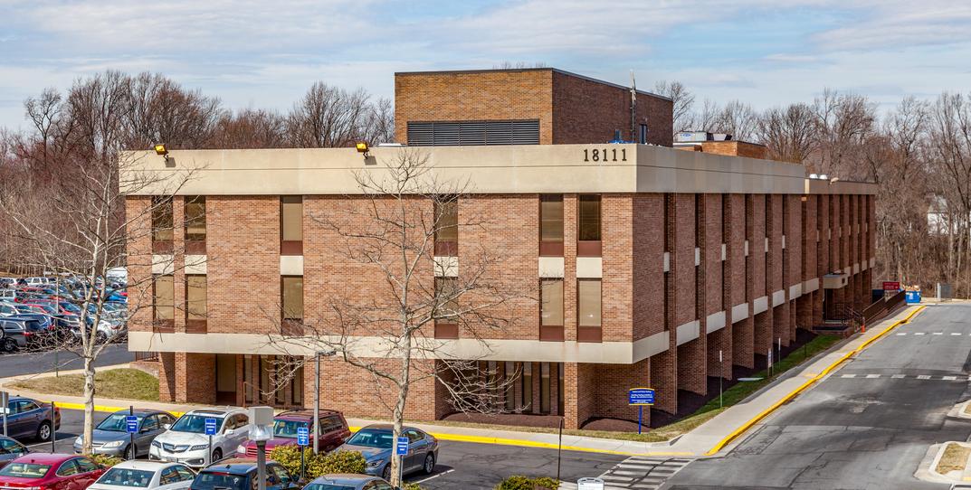 The brick and concrete building on the campus of MedStar Montgomery Medical Center provides specialty care.