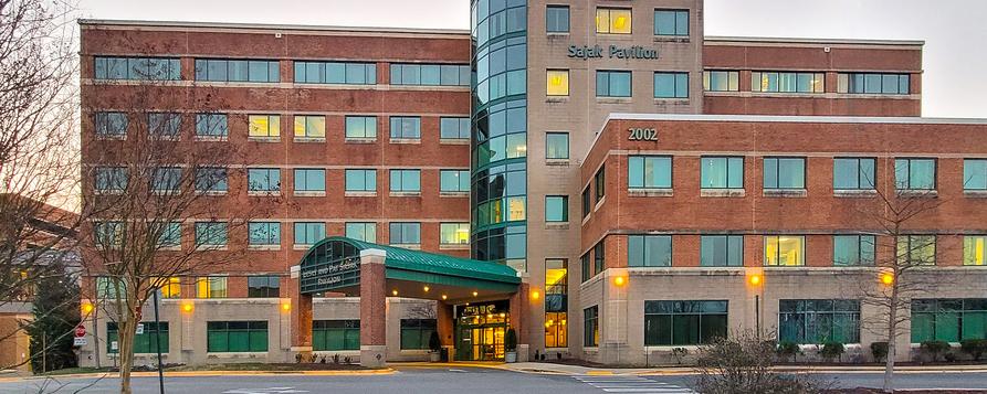 The entrance to MedStar Health Cardiology Associates at Annapolis is located in the Sajak Pavillion on the campus of Anne Arundel Medical Center.