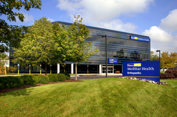 MedStar Health Medical Center at Timonium is located in a modern blue glass building.