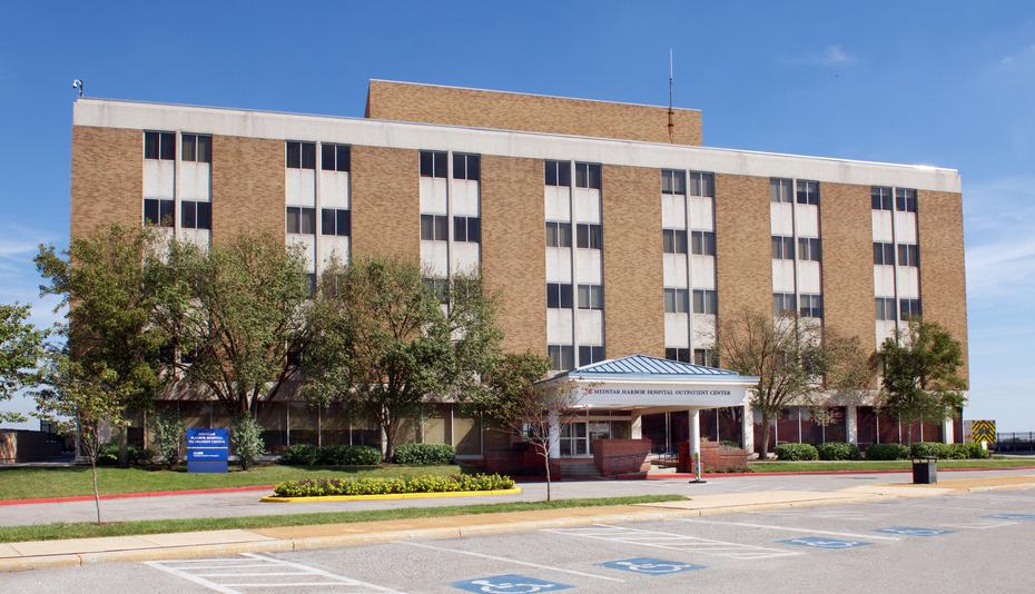 The outpatient center on the MedStar Harbor Hospital campus is a concrete medical office building.