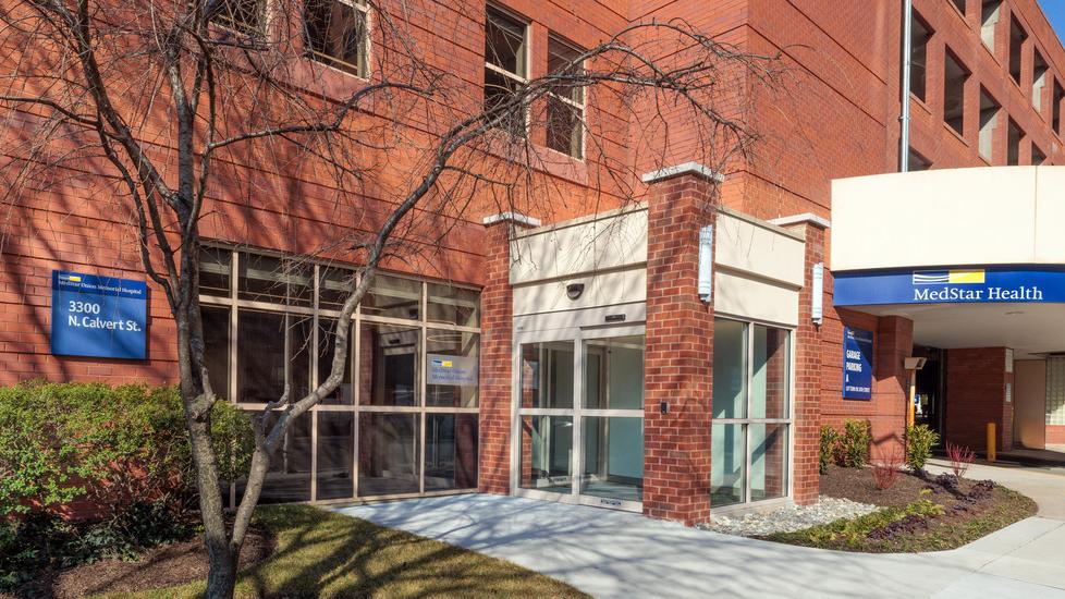 The heart and vascular specialty physicians office at MedStar Union Memorial Hospital is a modern brick and glass building.