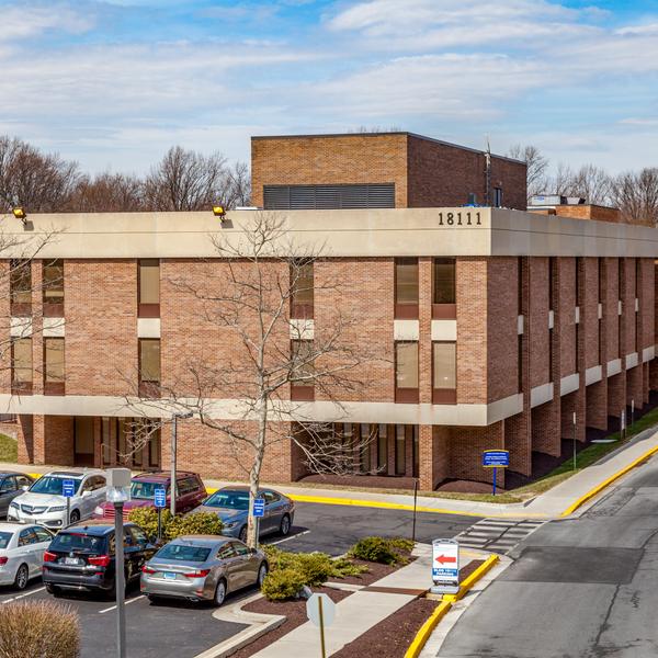 The brick and concrete building on the campus of MedStar Montgomery Medical Center provides specialty care.