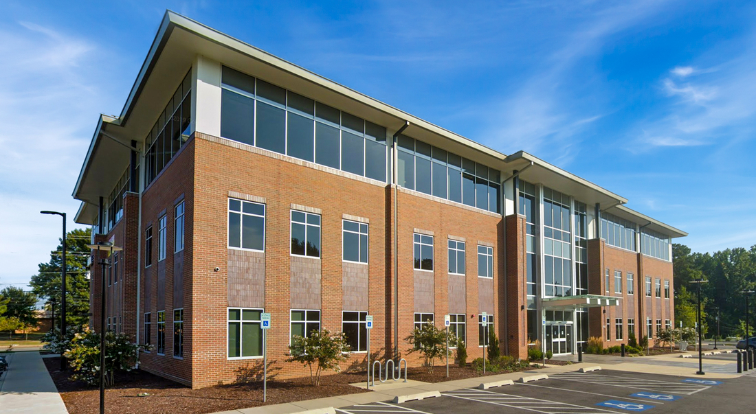 MedStar Primary Care at Great Mills is located in a brick, concrete and glass office building.