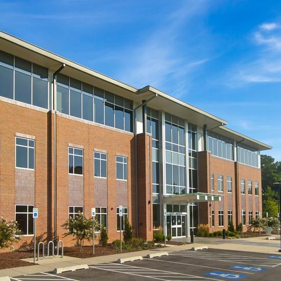 MedStar Primary Care at Great Mills is located in a brick, concrete and glass office building.