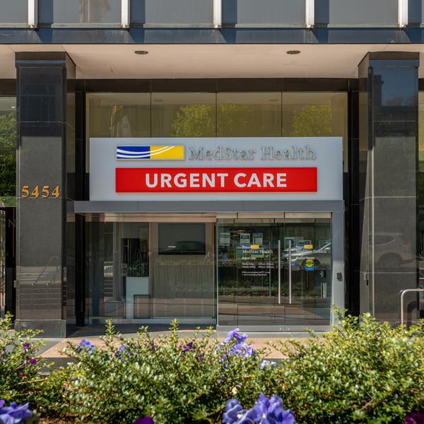 Front entrance of MedStar Health Urgent Care at 5454 Wisconsin Avenue, Chevy Chase, MD