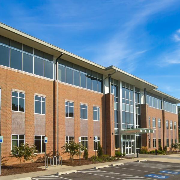 MedStar Primary Care at Great Mills is located in a brick, concrete and glass office building.