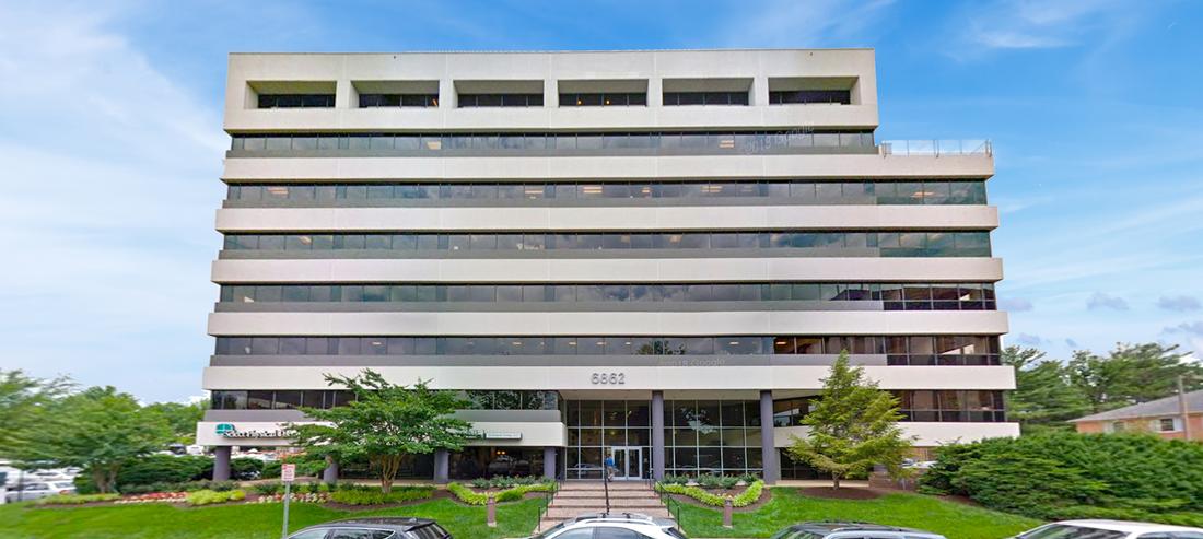 A concrete and glass office building at 6862 Elm Street is one of the locations for MedStar Health specialty services in McClean, Virginia