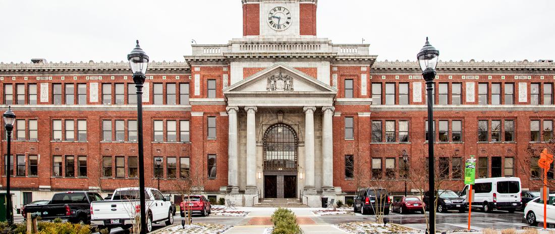 A red brick building with a clock tower rotunda is the location for MedStar Health Pediatrics