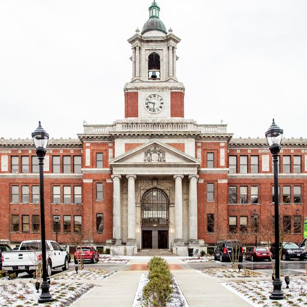 A red brick building with a clock tower rotunda is the location for MedStar Health Pediatrics