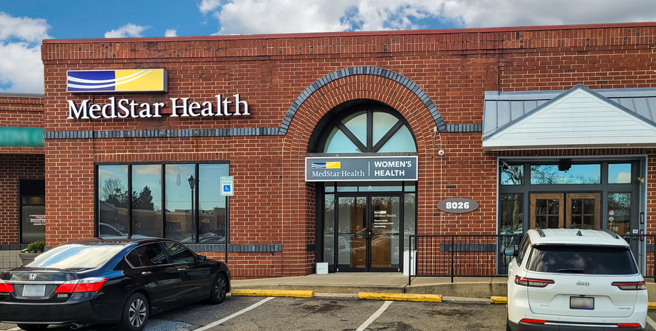 The MedStar Health office at 8026 Ritchie Highway in Pasadena, MD is a one-story brick shopping mall storefront.