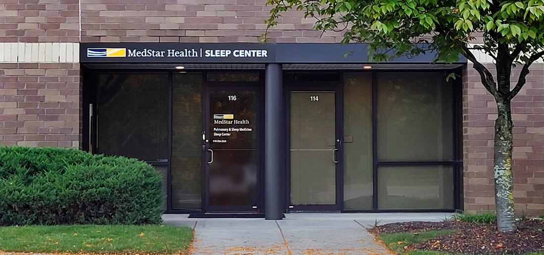 MedStar Health Sleep Center at Glen Burnie is located on the first floor in a red brick office park building.