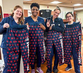 Washington Wizards player Bub Carrington donated scrubs to MedStar Health hospitals.