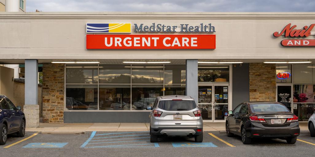 Front entrance to MedStar Urgent Care in Towson, Maryland at Anneslie