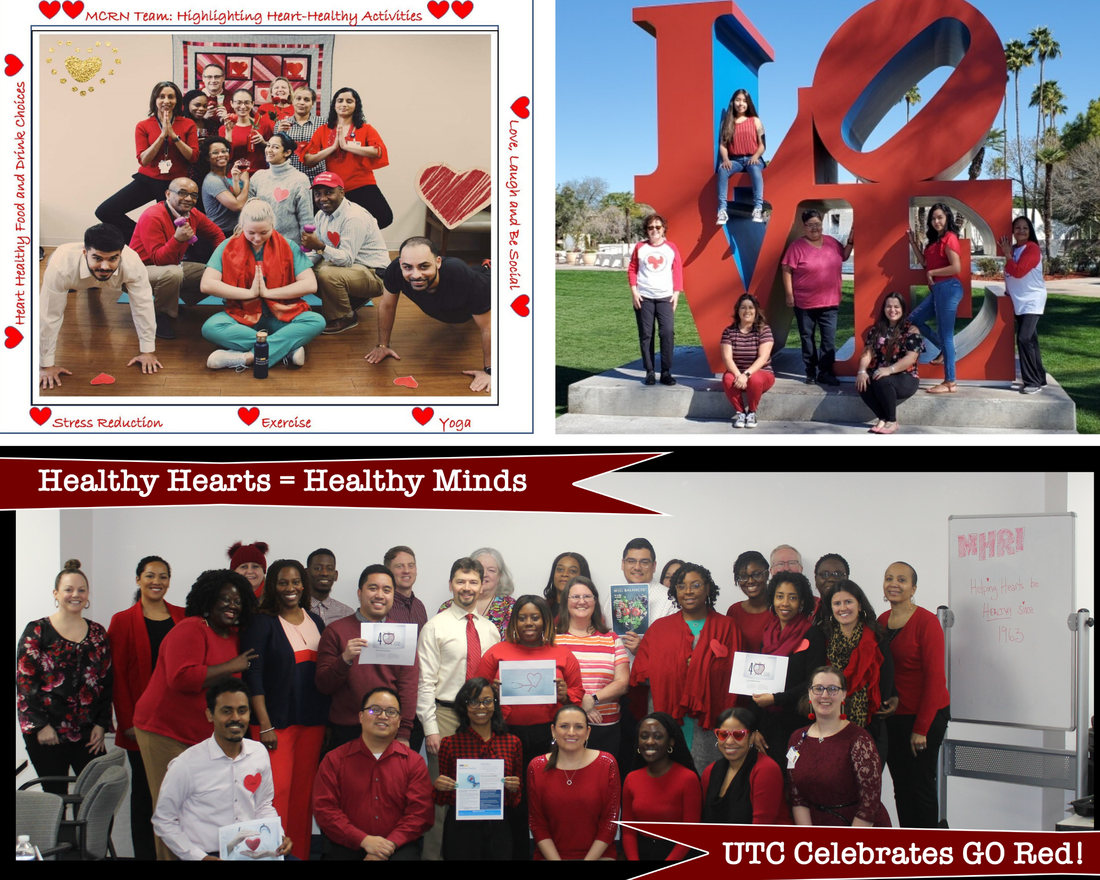 Associates at MedStar Health dressed in red for February heart health month.