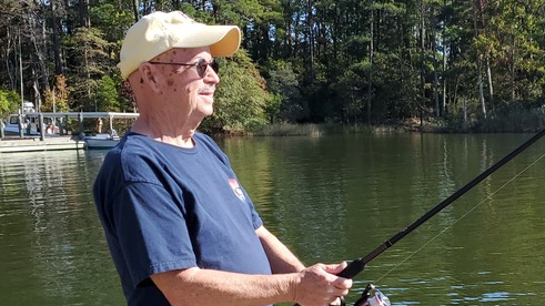 Gary Monroe enjoys a day of fishing after undergoing successful surgery at MedStar Health.