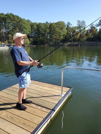 Gary Monroe enjoys a day of fishing after undergoing successful surgery at MedStar Health.