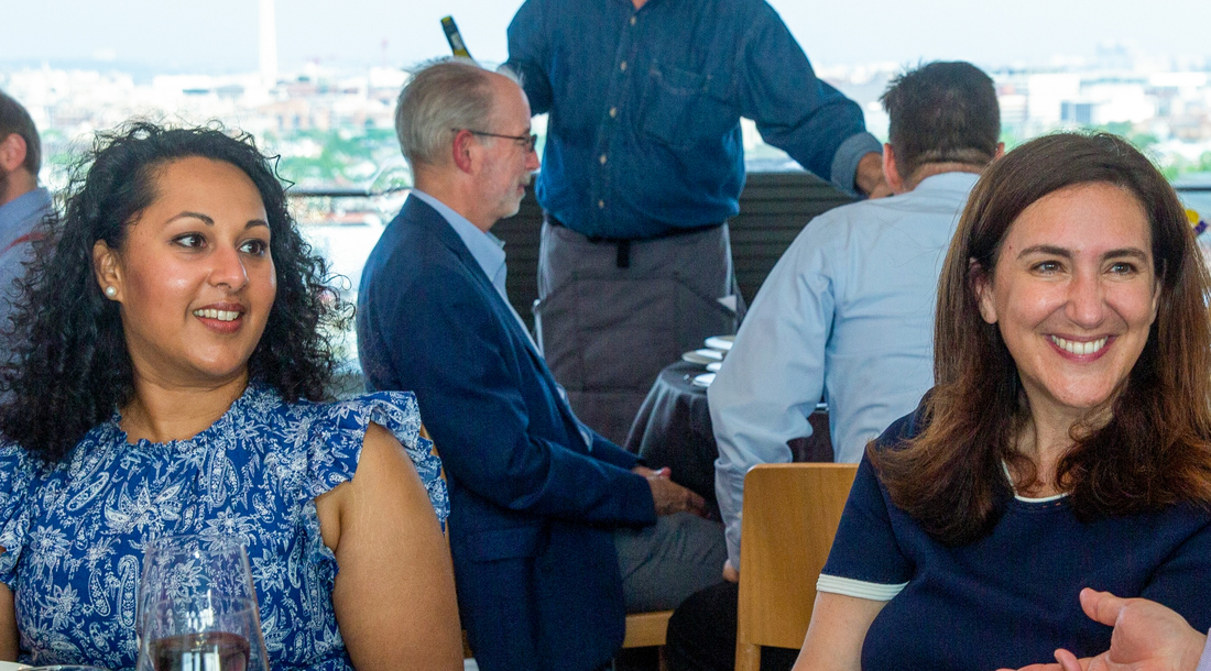 Internal medicine residency faculty members enjoy a casual conversation.