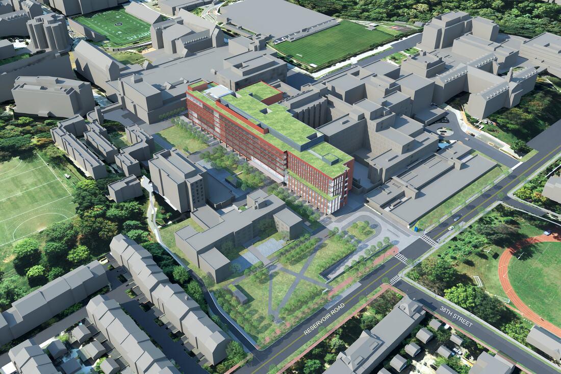 Architectural Rendering for the new MedStar Georgetown University Hospital Surgical pavilion, which is currently under construction.