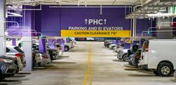 Interior of the parking garage at entrance 2 at MedStar Health Georgetown University Hospital.