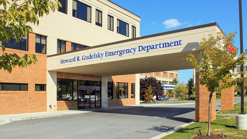 Entrance to the Gudelsky Emergency Department at MedStar Montgomery Medical Canter.