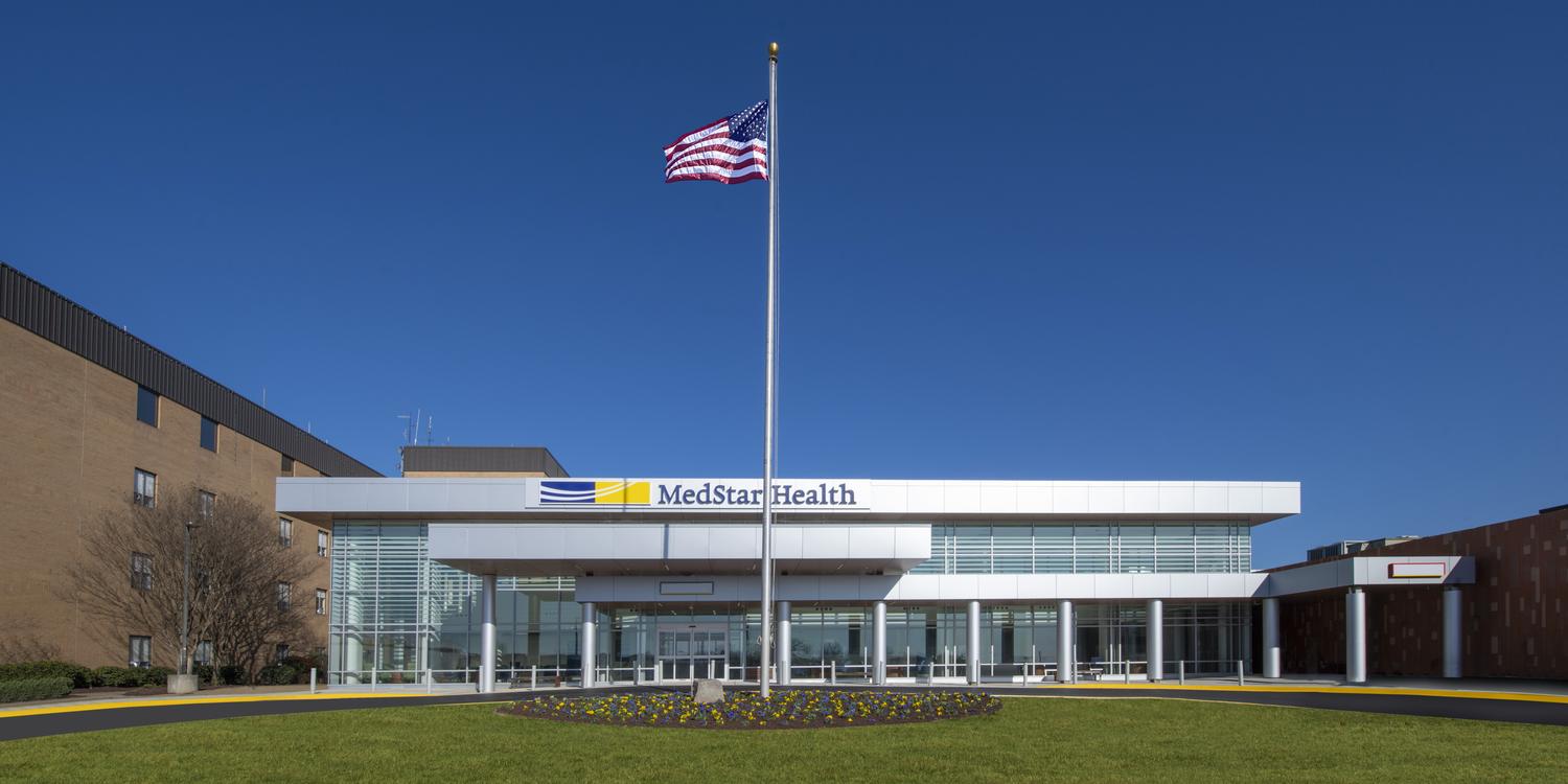 Front entrance to MedStar Southern Maryland Hospital Center