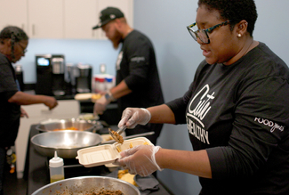 Healthy cooking demonstration at the opening of the MedStar Family Choice Wellness Center in Ward 7 Washington DC