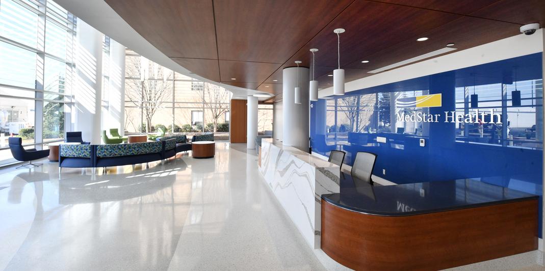 Main entrance lobby interior at MedStar Southern Maryland Hospital Center