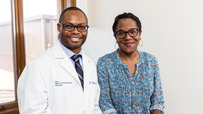 Dr Michael Gillespie and patient Athelia Doggette, who underwent successful treatement for diverticulitis, at MedStar Health.