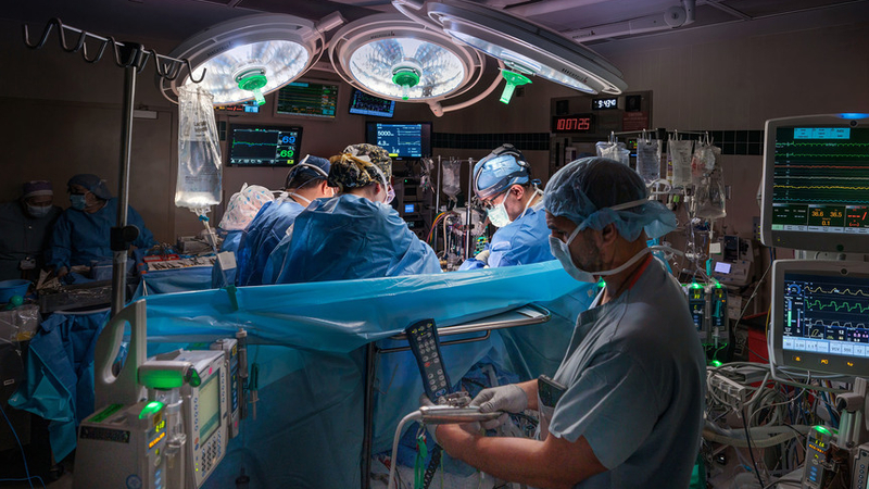 Dr Keki Balsara performs surgery with a team in an operating room at MedStar Health.