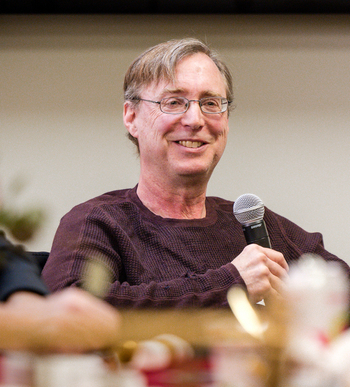 Christopher Butcher speaks during a STEMI survivor luncheon event at MedStar Health.