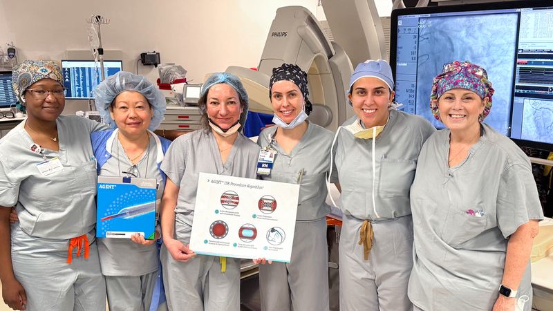 Dr. Sonia Samtani and an all female team performed the region's first drug coated balloon angioplasty procedure. 