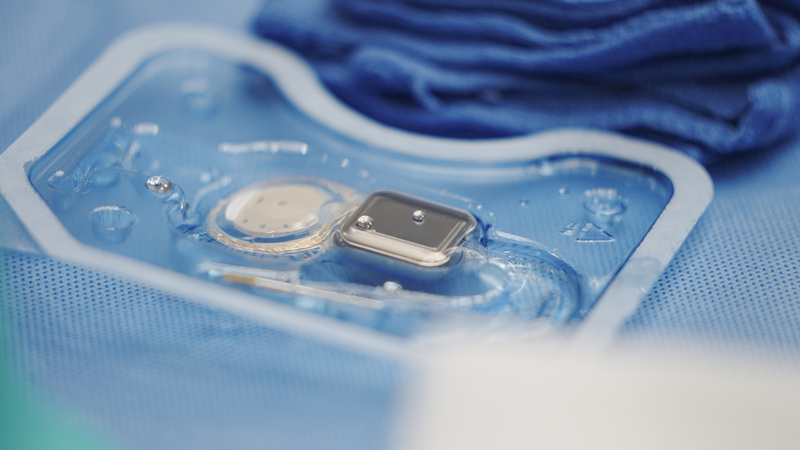 Close up photo of a new cochlear implant at MedStar Health.