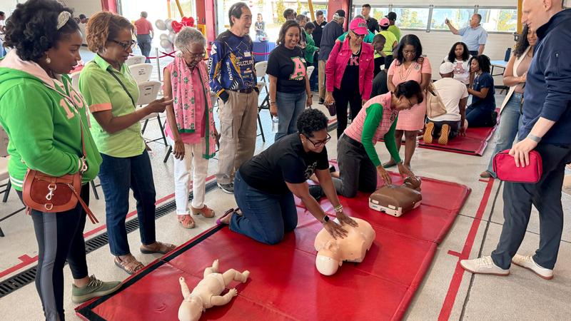 Members of Alpha Kappa Alpha sorority hosted a community CPR/AED training event.