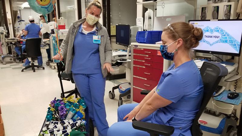 Members of the wellness team make wellbeing rounds to check up on associates at MedStar Health.