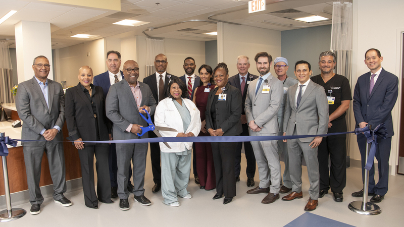 Group photo of the ribbon cutting ceremony for the newly renovated PACU at MedStar Southern Maryland Hospital Center.