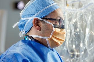 Dr. Cyrus Hadadi in a cardiac catheterization lab at MedStar Health.