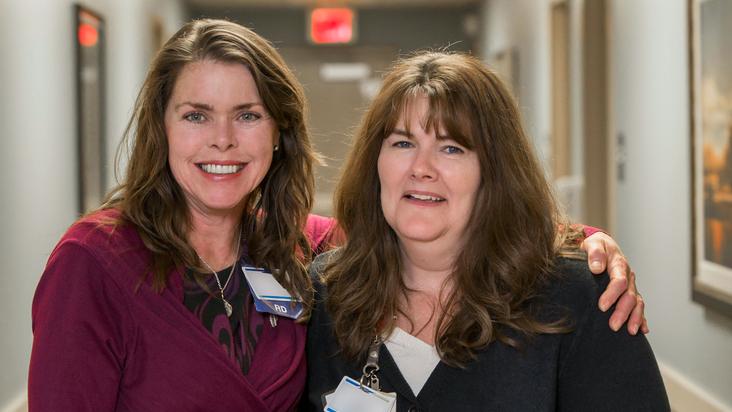 Shelia Gallagher and Susan Hicks, diabetes specialists, pose for a photo at MedStar Health.