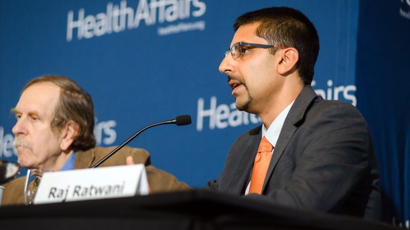Raj Ratwani speaks during a panel discussion at a professional conference.