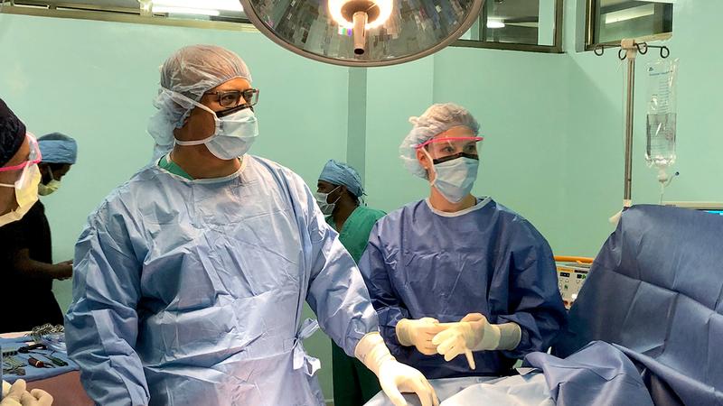Dr. Wiemi Douoguih performs arthroscopic procedures in Ethiopia.