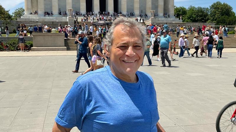 Bob Giaimo, pictured in front of the Lincoln Memorial in Washington DC, underwent successful treatment at MedStar Health.