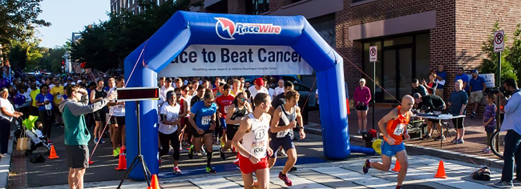 Race to beat Cancer 5K starting line.