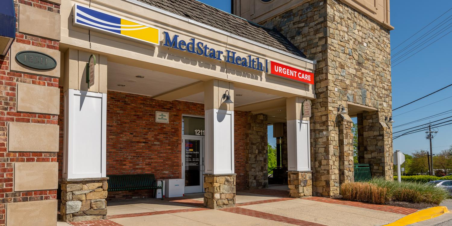 Front entrance to MedStar Urgent Care in Gaithersburg at Darnestown Road