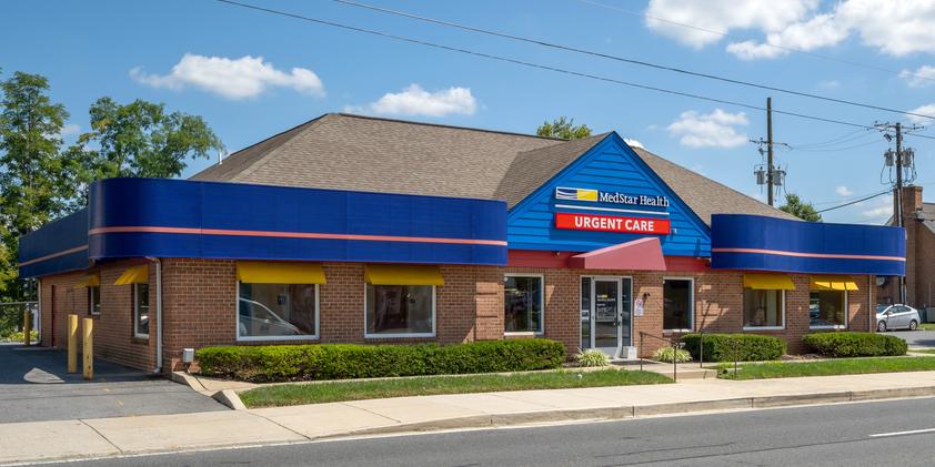 Entrance to MedStar Health urgent care building in Olney, Maryland