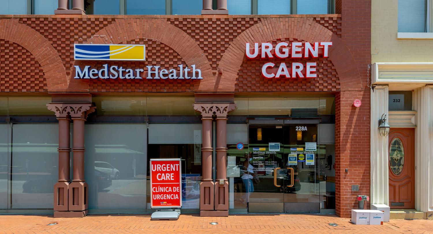 Street entrance to MedStar Health urgent care center in Capitol Hill